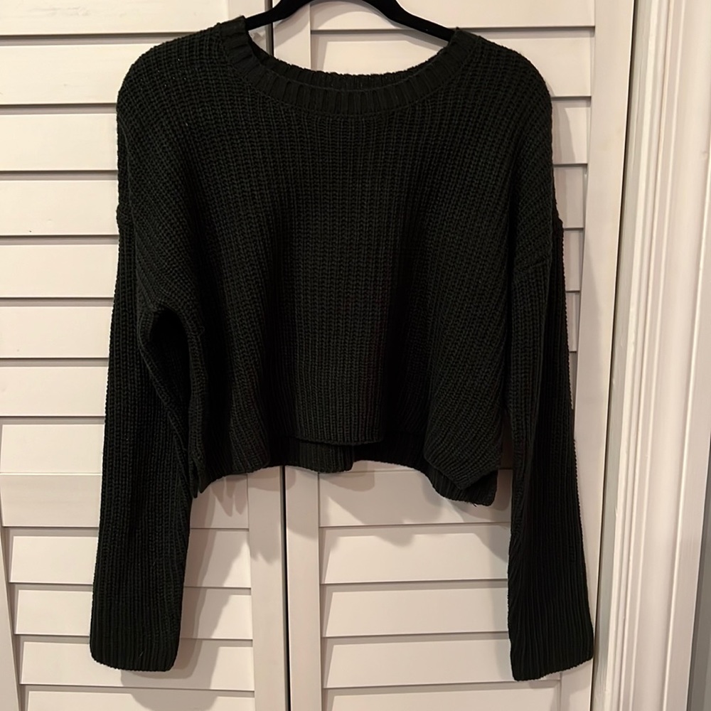 NWT never worn forever 21 green cropped sweater size large
